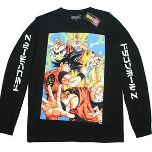 DRAGON BALL Z Blk Long Sleeve DBZ Tee L